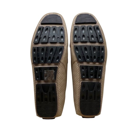 Bruno Marc Mens Beige Faux Leather Silver Accent Slip-On Flat Loafers Sz 9 - New main image 6